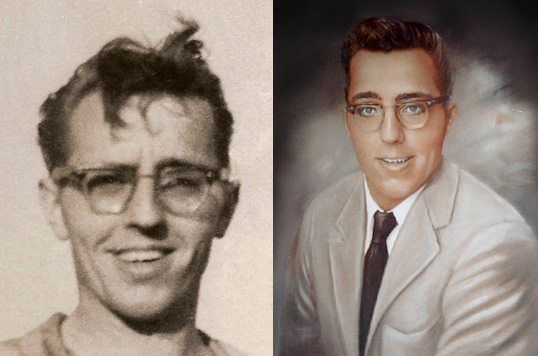 Photo and Artists Drawing of Homicide Victim