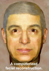 A computerized facial reconstruction.